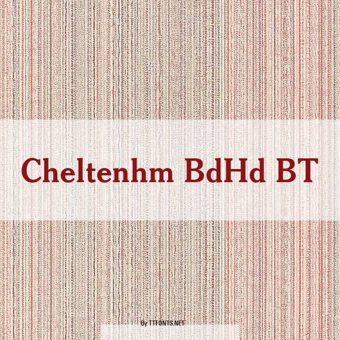 Cheltenhm BdHd BT example